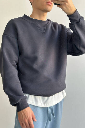 Antrasit Oversize Sweatshirt - 4