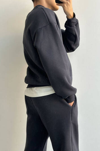 Antrasit Oversize Sweatshirt - 5