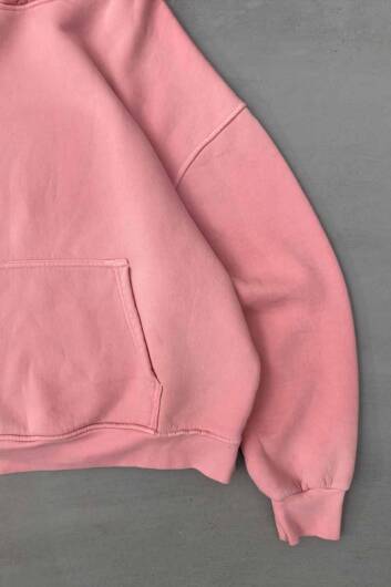 Pembe Yıkamalı Hoodie - 3