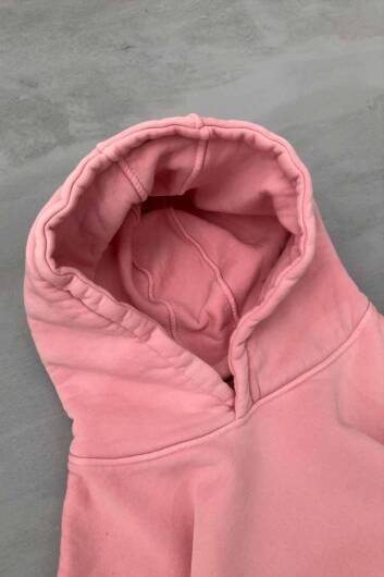 Pembe Yıkamalı Hoodie - 4