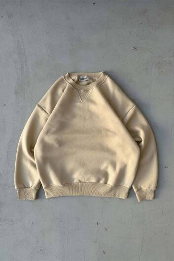 Bej Oversize Sweatshirt - 4