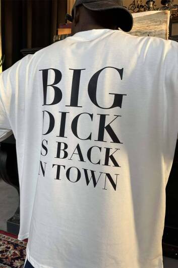 Big Dick Baskılı Oversize Tişört - 3