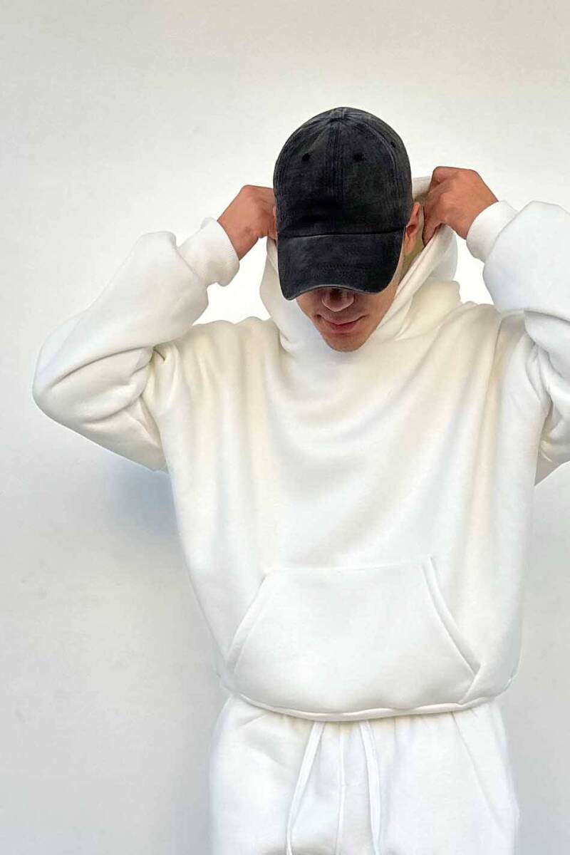 Big Dick Ekru Oversize Boxy Fit Hoodie - 3