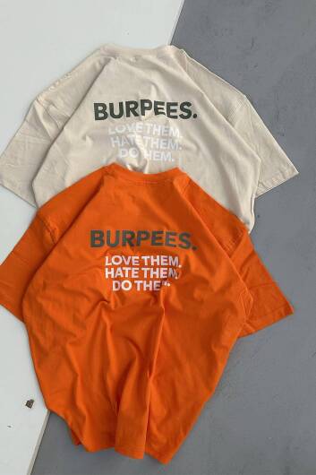 Burpees Baskılı Oversize Tişört - 5