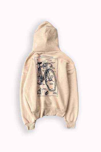 Cycle Bej Oversize Hoodie - 3