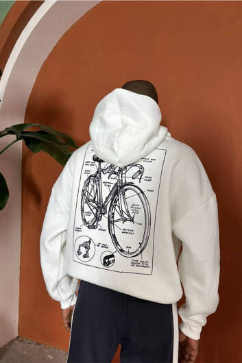 Cycle Bej Oversize Hoodie - 1