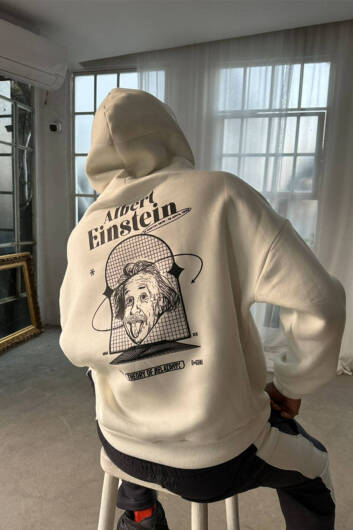 Einstein Ekru Oversize Boxy Fit Hoodie - 1