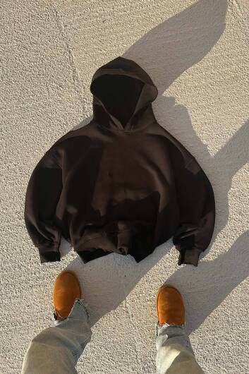 Extra Oversize Siyah Heavyweight Hoodie - 8