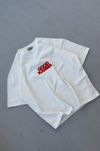 Good Karma Baskılı Oversize Tişört - 6