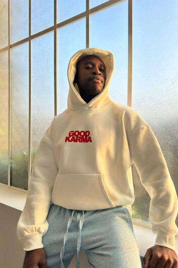 Good Karma Ekru Oversize Boxy Fit Hoodie - 1