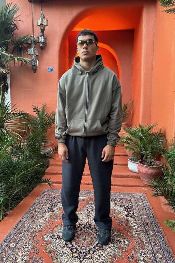 Haki 380 GSM Oversize Boxy Fit Zip Hoodie 