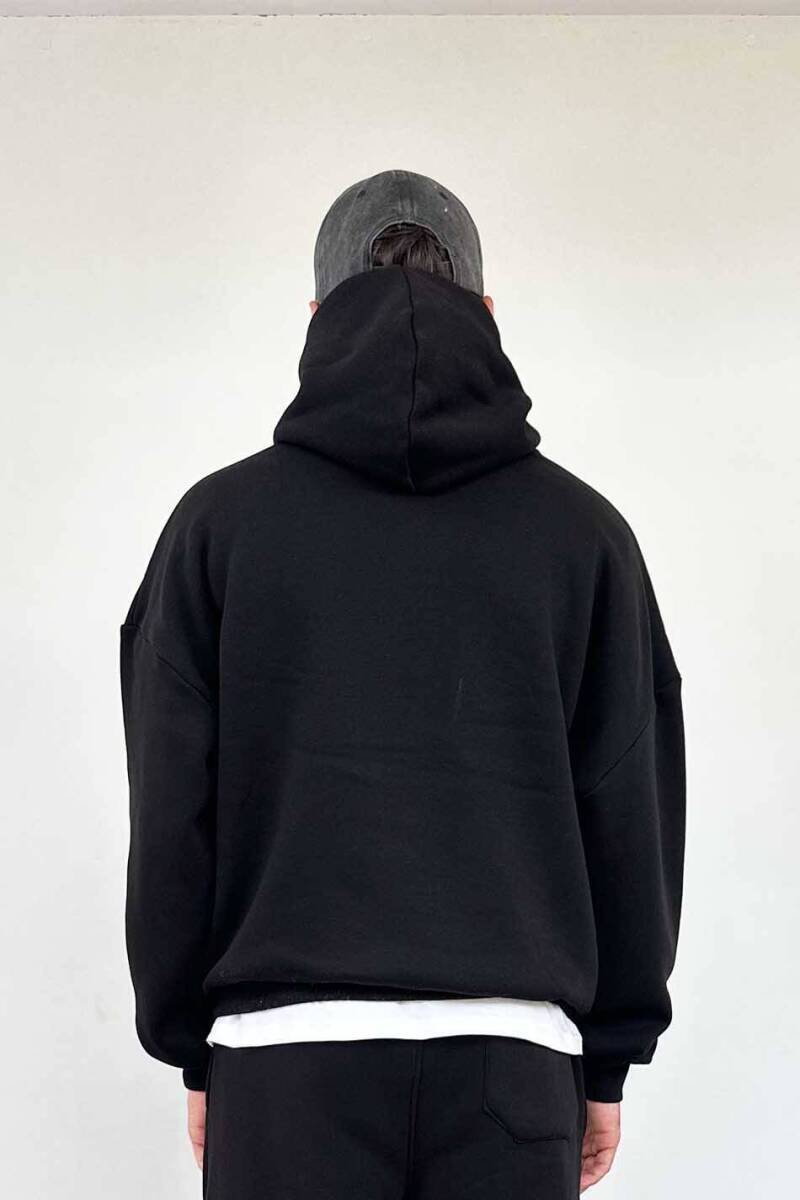 In Glock We Trust Sİyah Oversize Boxy Fit Hoodie - 5