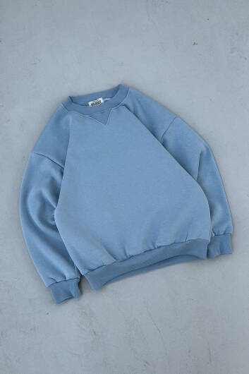 Açık Mavi Oversize Sweatshirt - 2