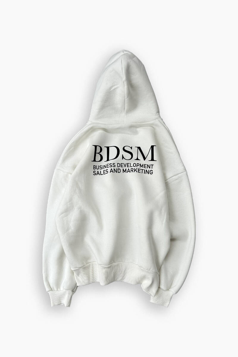 BDSM Ekru Oversize Boxy Fit Hoodie - 1