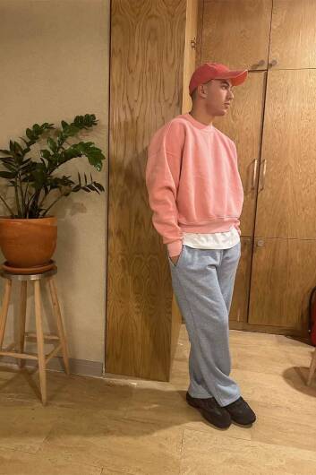 Pembe Crop Acid Wash Sweatshirt - 4