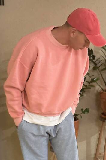 Pembe Crop Acid Wash Sweatshirt - 5