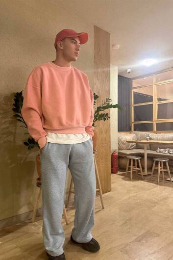 Pembe Crop Acid Wash Sweatshirt - 6