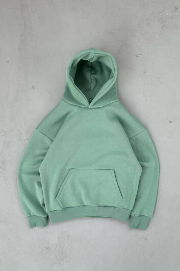 Yeşil Oversize Boxy Fit Hoodie - 8