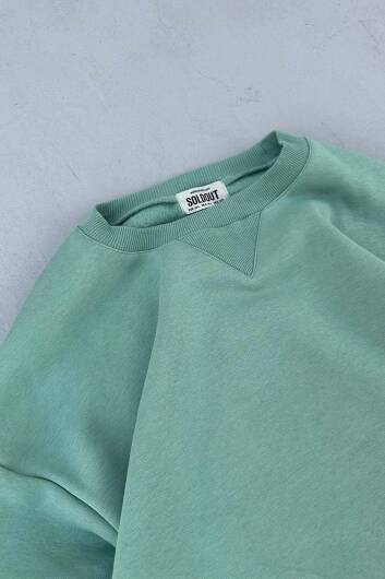 Yeşil Oversize Sweatshirt - 4